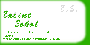 balint sokol business card